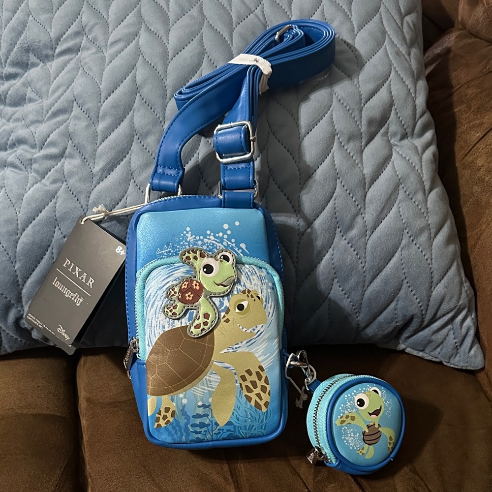 Loungefly Pixar Finding Nemo Crush & Squirt Turtle Crossbody Bag - Blue